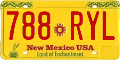 NM license plate 788RYL