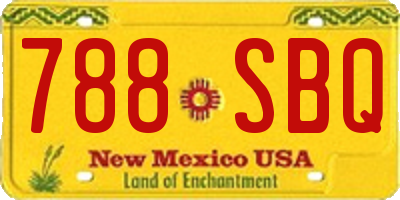 NM license plate 788SBQ