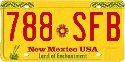 NM license plate 788SFB
