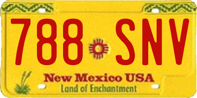 NM license plate 788SNV