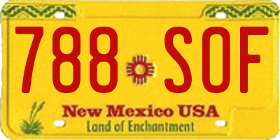 NM license plate 788SOF