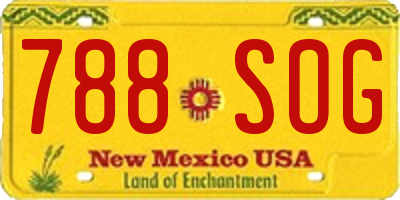 NM license plate 788SOG
