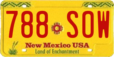 NM license plate 788SOW