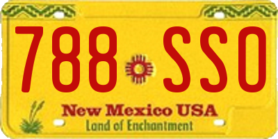 NM license plate 788SSO