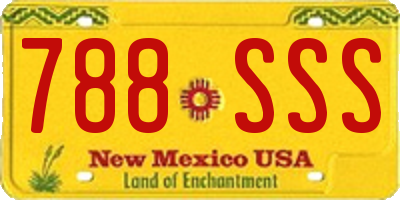 NM license plate 788SSS