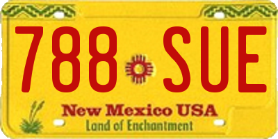 NM license plate 788SUE