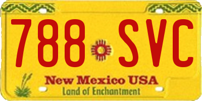 NM license plate 788SVC