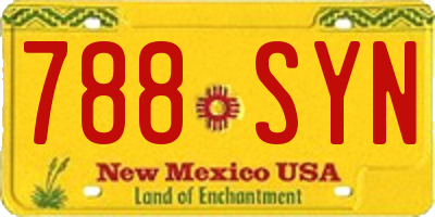 NM license plate 788SYN