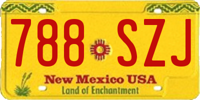 NM license plate 788SZJ