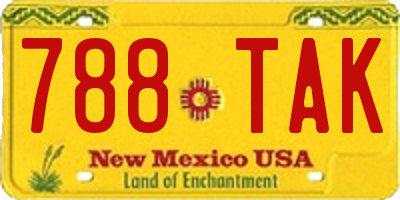 NM license plate 788TAK
