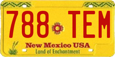 NM license plate 788TEM