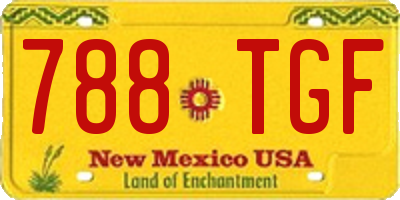 NM license plate 788TGF