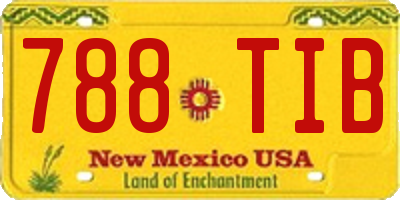 NM license plate 788TIB