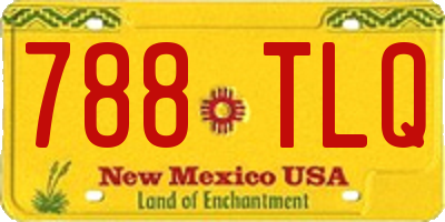 NM license plate 788TLQ