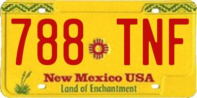 NM license plate 788TNF
