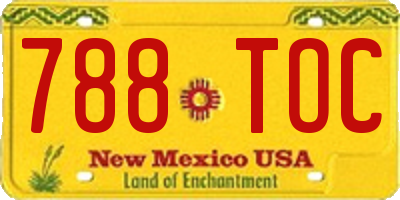 NM license plate 788TOC