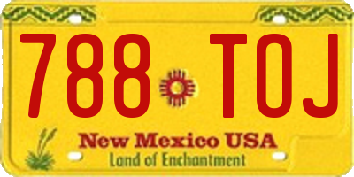 NM license plate 788TOJ