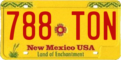 NM license plate 788TON