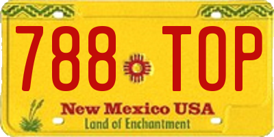 NM license plate 788TOP