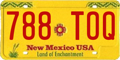 NM license plate 788TOQ