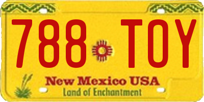 NM license plate 788TOY