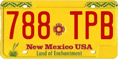 NM license plate 788TPB