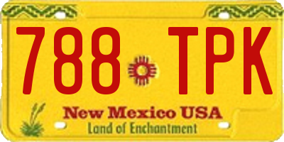 NM license plate 788TPK