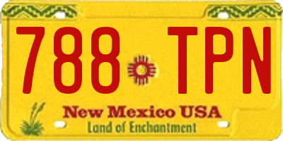 NM license plate 788TPN