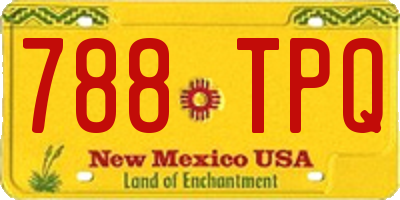 NM license plate 788TPQ