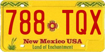 NM license plate 788TQX