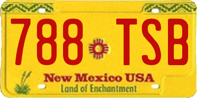 NM license plate 788TSB
