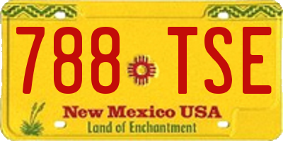 NM license plate 788TSE