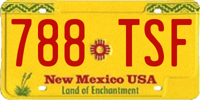NM license plate 788TSF