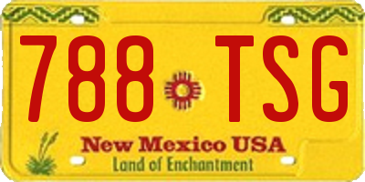 NM license plate 788TSG