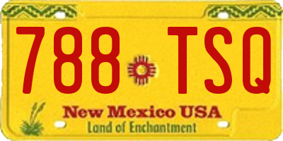 NM license plate 788TSQ
