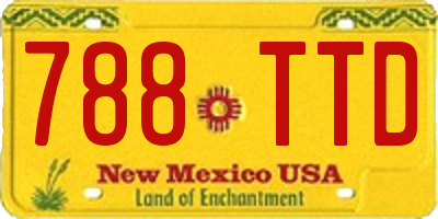 NM license plate 788TTD