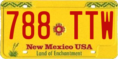 NM license plate 788TTW