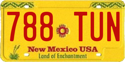 NM license plate 788TUN