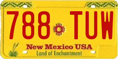 NM license plate 788TUW