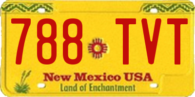 NM license plate 788TVT