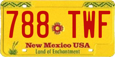 NM license plate 788TWF