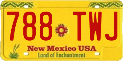 NM license plate 788TWJ