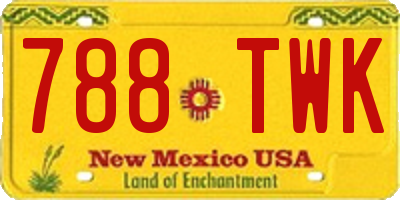 NM license plate 788TWK