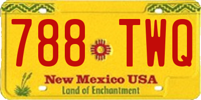 NM license plate 788TWQ