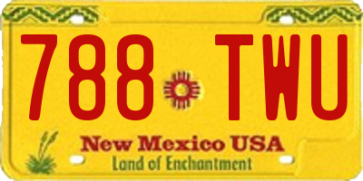 NM license plate 788TWU