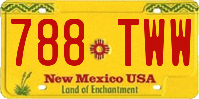 NM license plate 788TWW