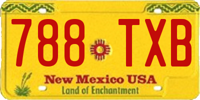 NM license plate 788TXB