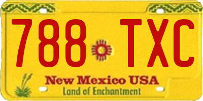 NM license plate 788TXC