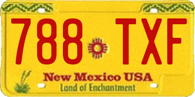 NM license plate 788TXF