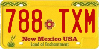 NM license plate 788TXM
